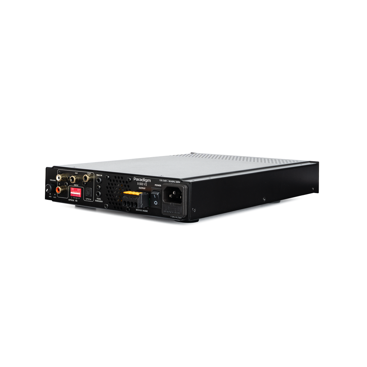 Paradigm X-500 V2 – vstupy, výstupy a predvoľby spracovania signálu