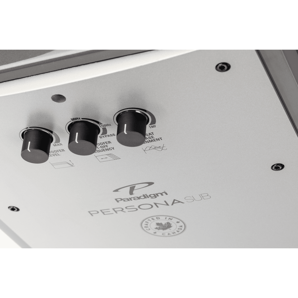 Paradigm Persona SUB Gloss White pokrętła regulacji